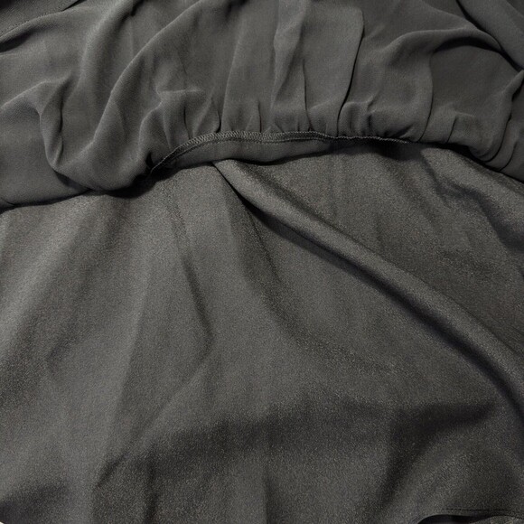 Dress the Population Paola Black Chiffon Mini Dress Blouson Sleeve Tiered NWT - Picture 6 of 15